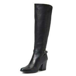 Born Esla Black Leather Knee High Boots Women's Size 11